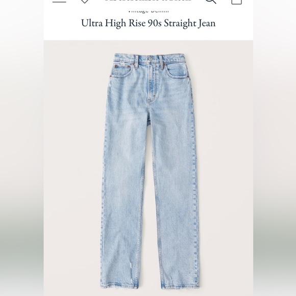 Abercrombie The 90’s Straight Ultra High Rise LONG INSEAM - Picture 1 of 3